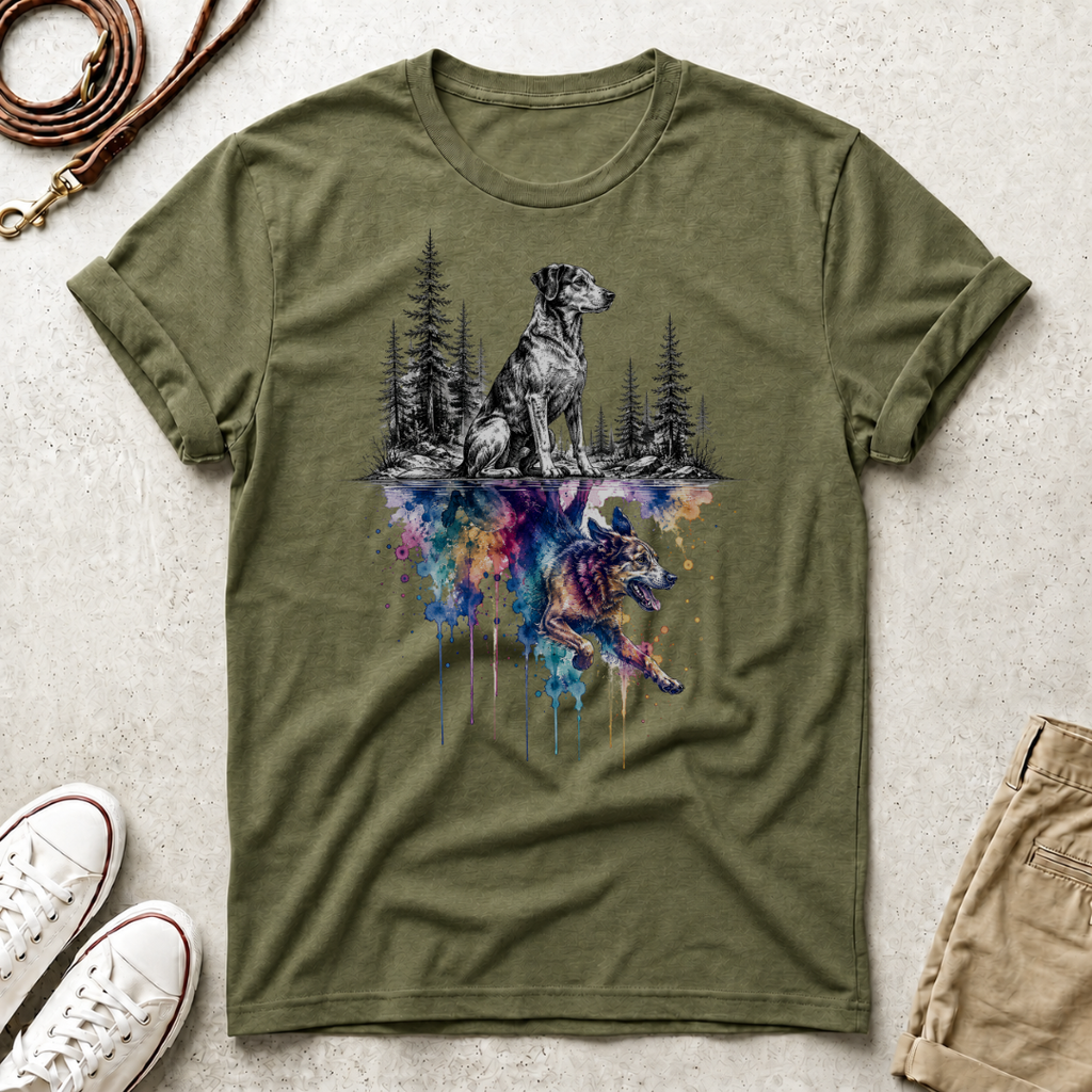 Dog & Forest Reflection T‑Shirt