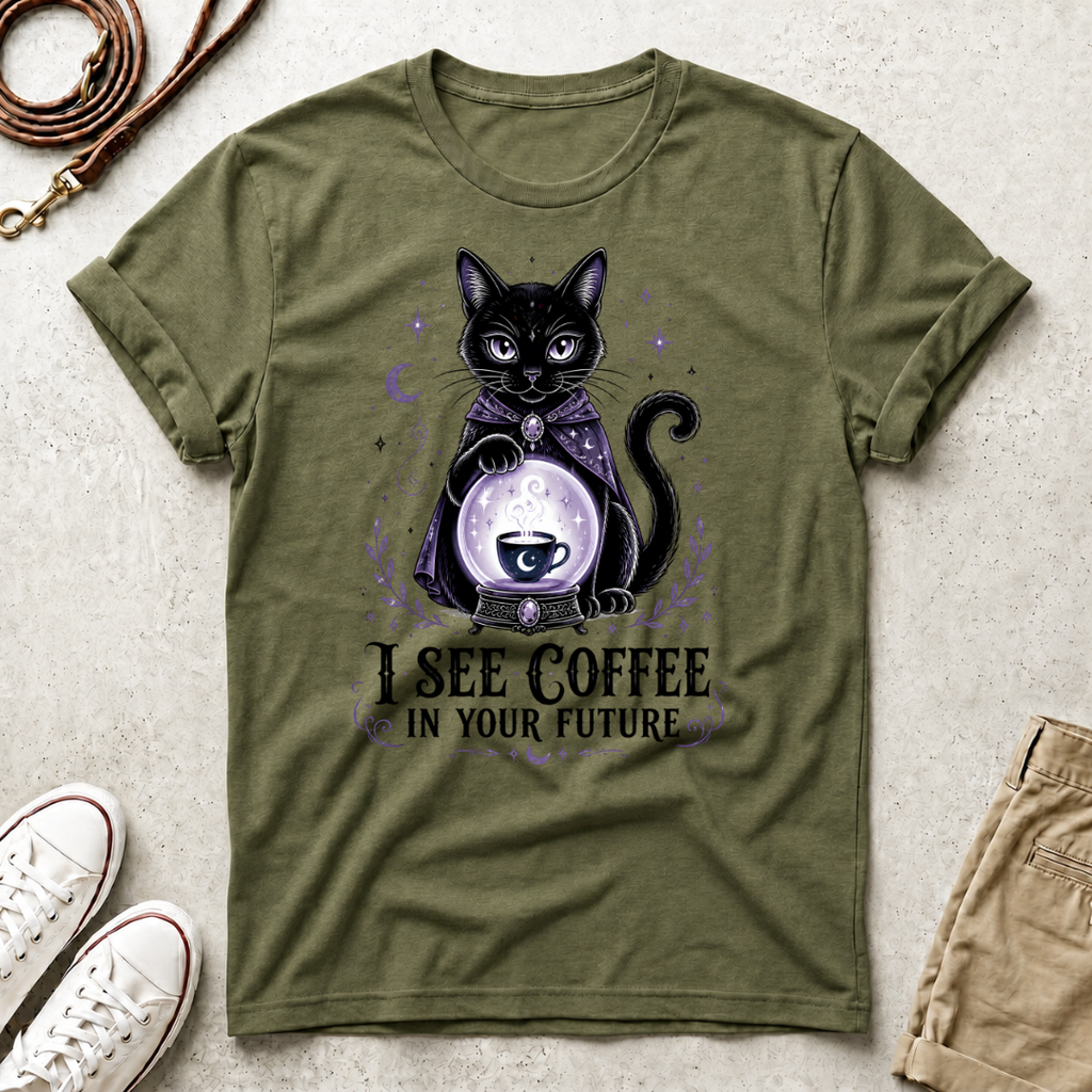Coffee Fortune Cat T-Shirt