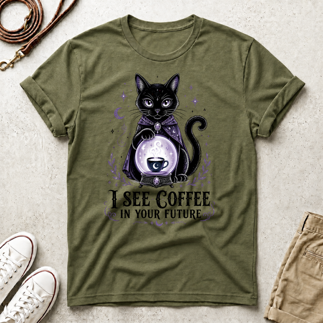 Coffee Fortune Cat T-Shirt