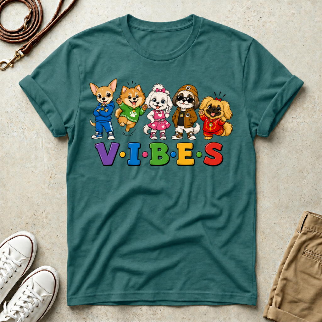 VIBES Dogs Graphic T-Shirt
