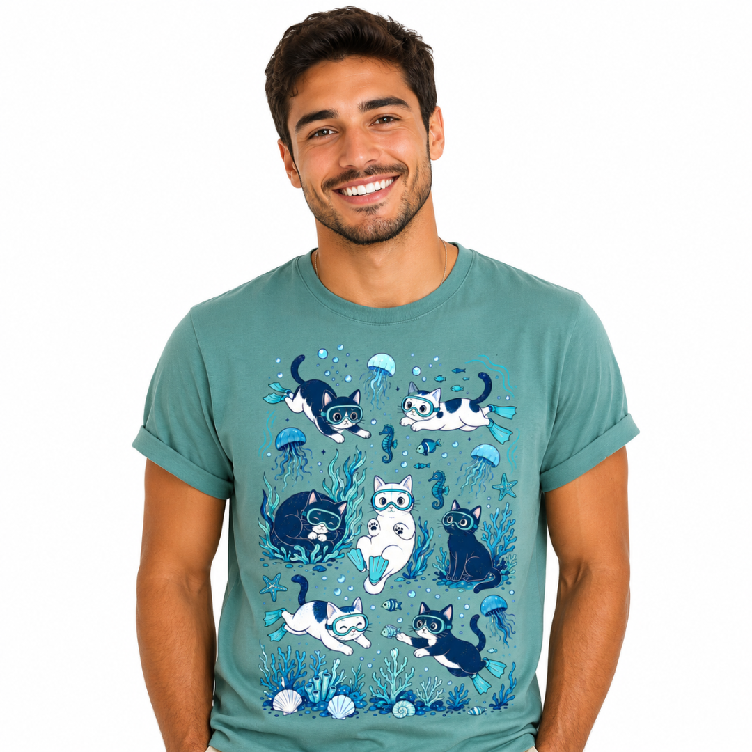Underwater Cats Graphic T-Shirt