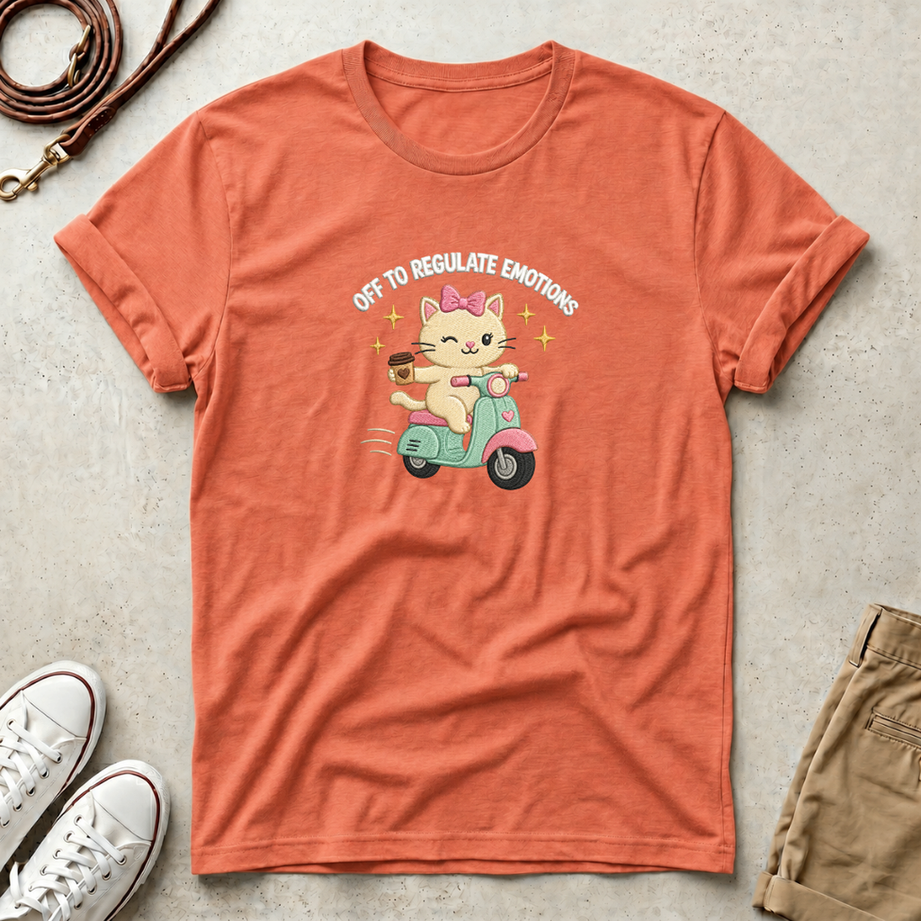 Off to Regulate Emotions Cat Scooter T-Shirt