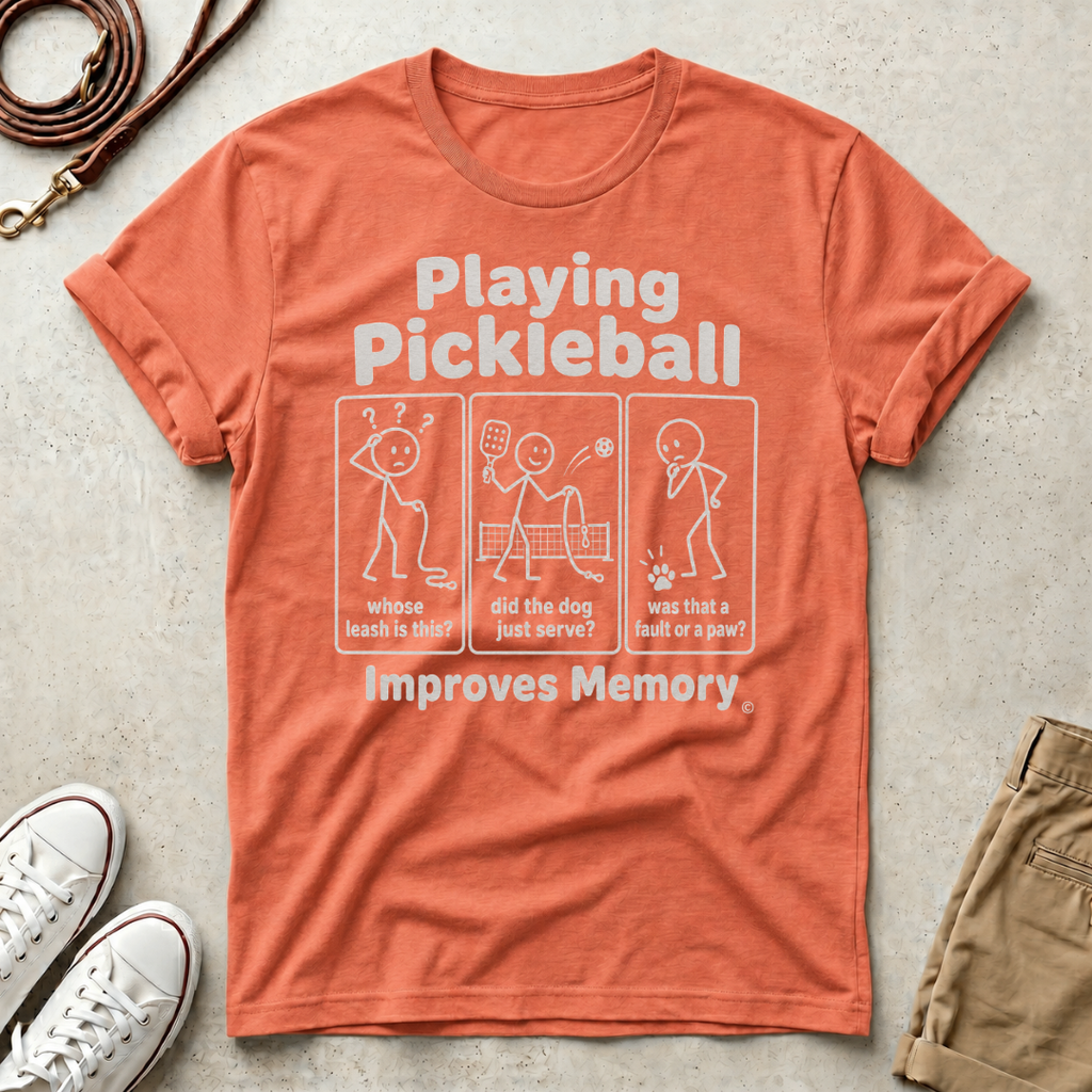 Playing Pickleball Improves Memory" Funny Dog Graphic Tee