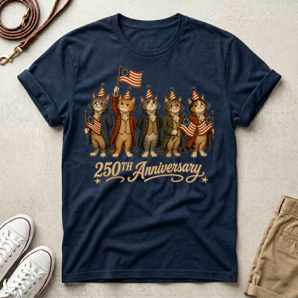 Patriotic Cats 250th Anniversary T-Shirt