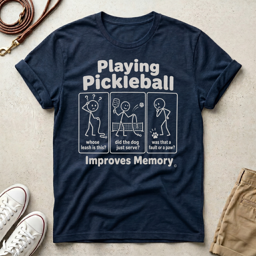 Playing Pickleball Improves Memory" Funny Dog Graphic Tee