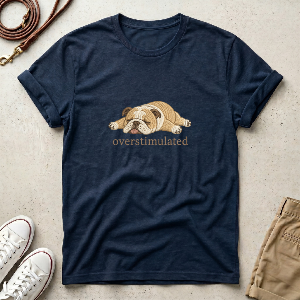 Overstimulated Bulldog  Dog Graphic Tee