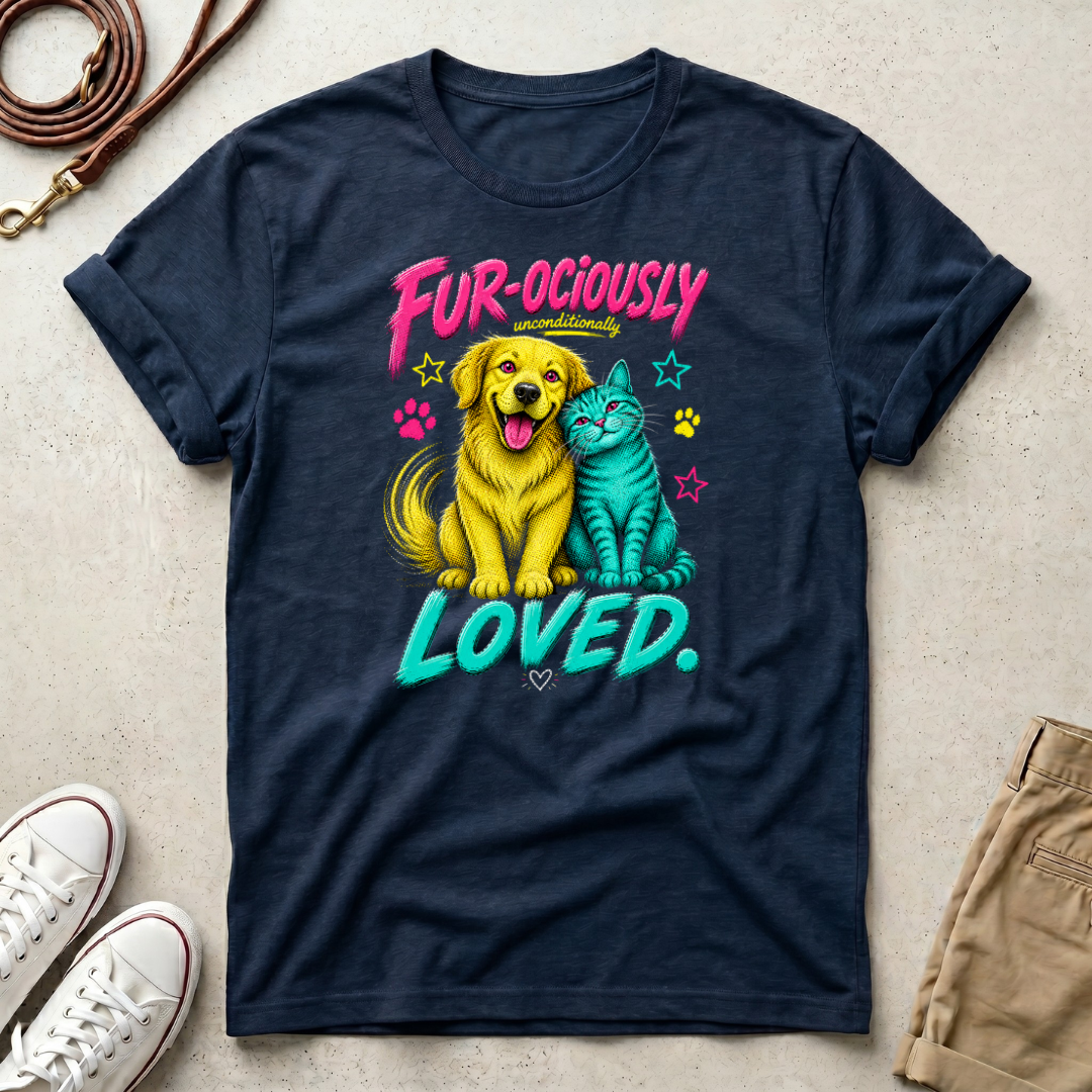 Fur-ociously Loved-Dog & Cat Graphic T-Shirt