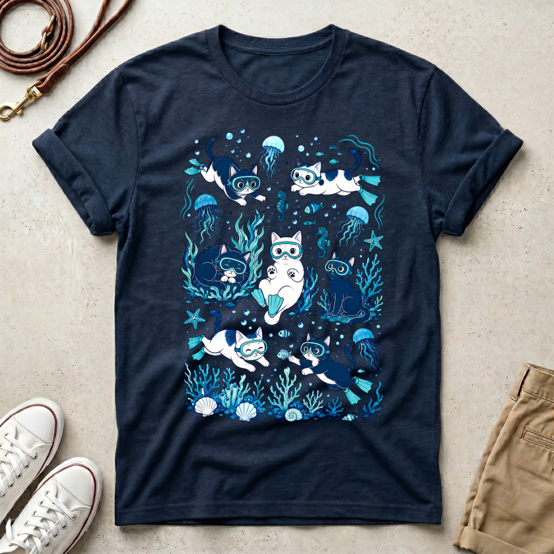 Underwater Cats Graphic T-Shirt