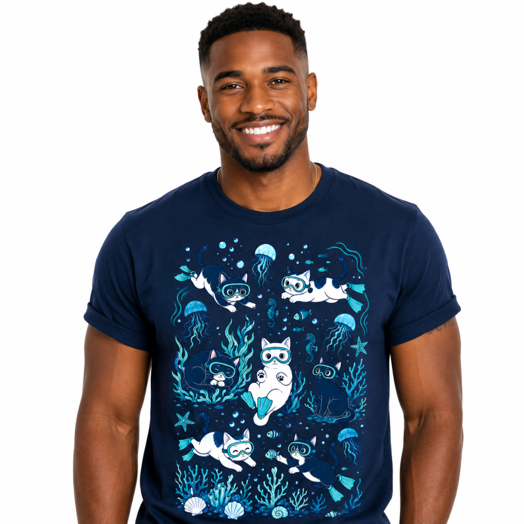 Underwater Cats Graphic T-Shirt