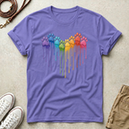 Rainbow Dog Paw Heart T-Shirt