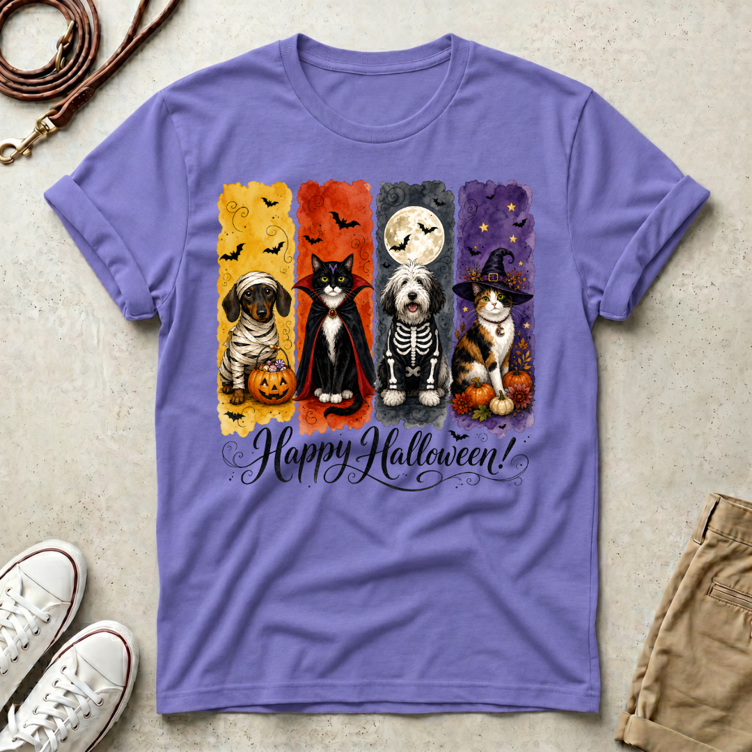 Halloween Dog & Cat T-Shirt