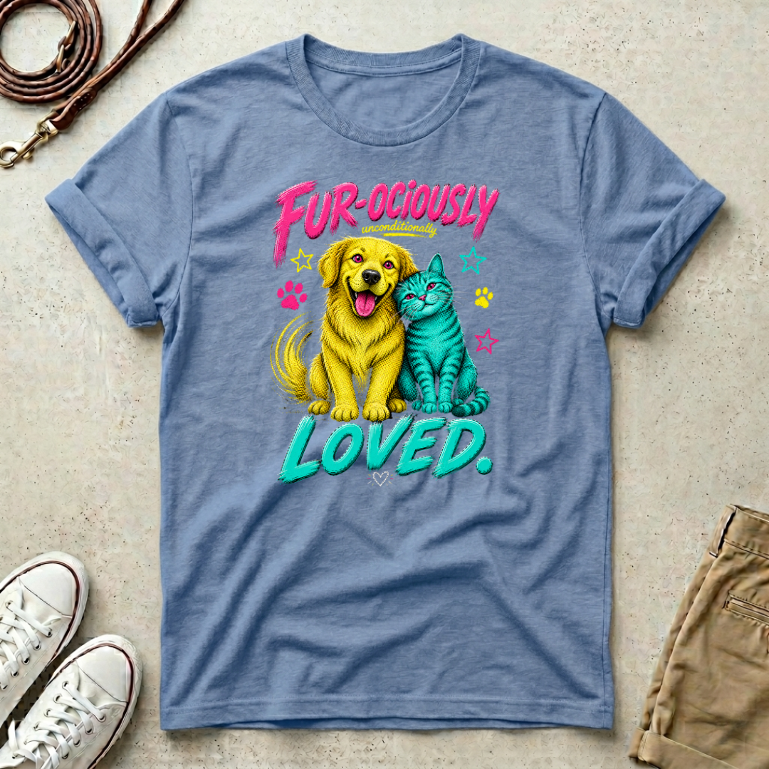 Fur-ociously Loved-Dog & Cat Graphic T-Shirt