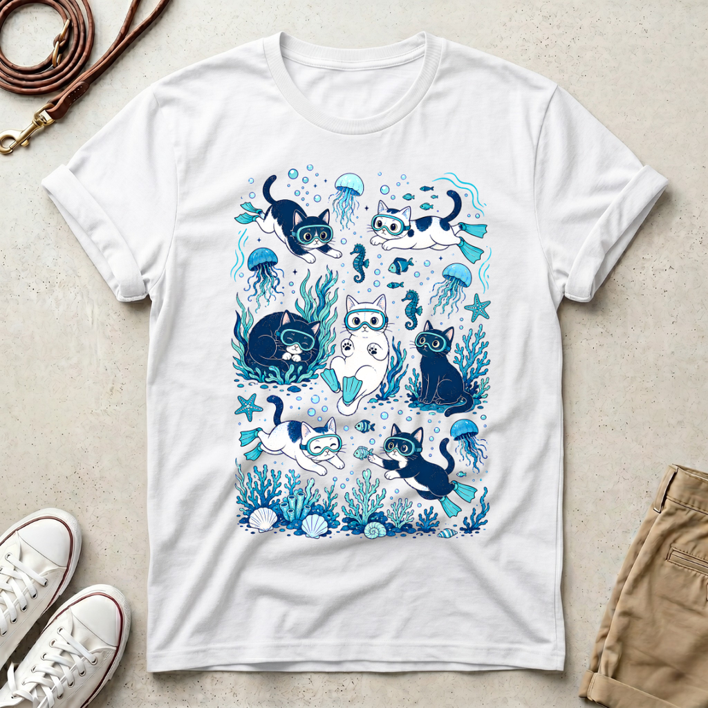 Underwater Cats Graphic T-Shirt