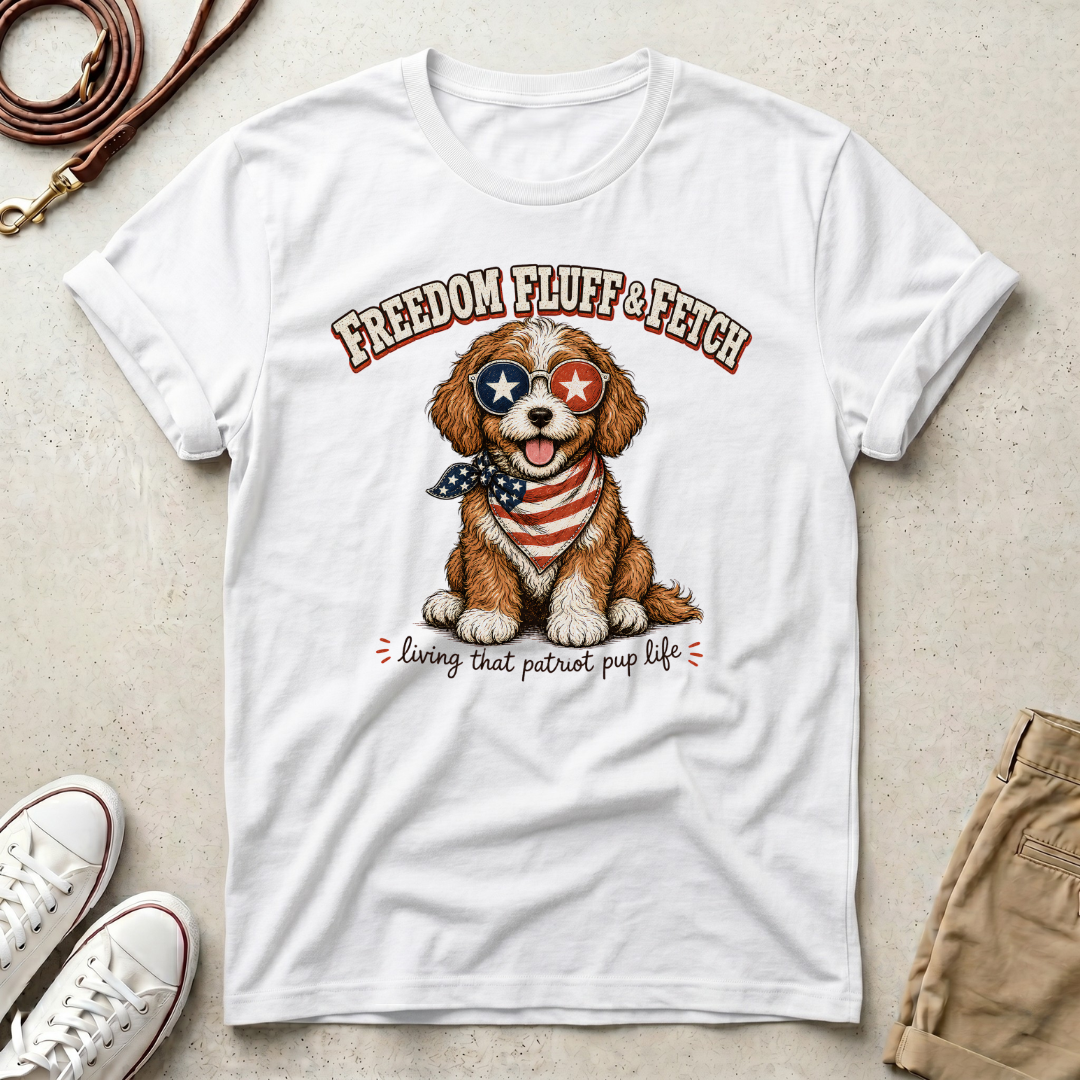 Freedom Patriotic Dog T-Shirt