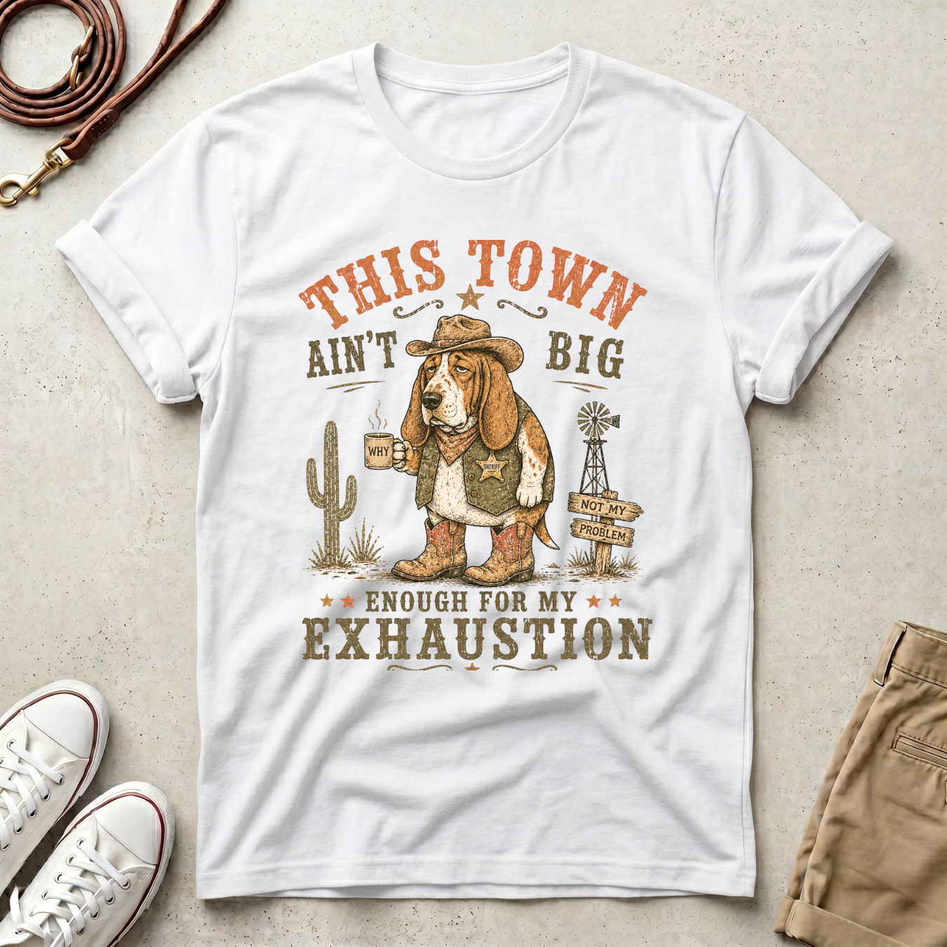 Senior Dog Cowboy  T-Shirt