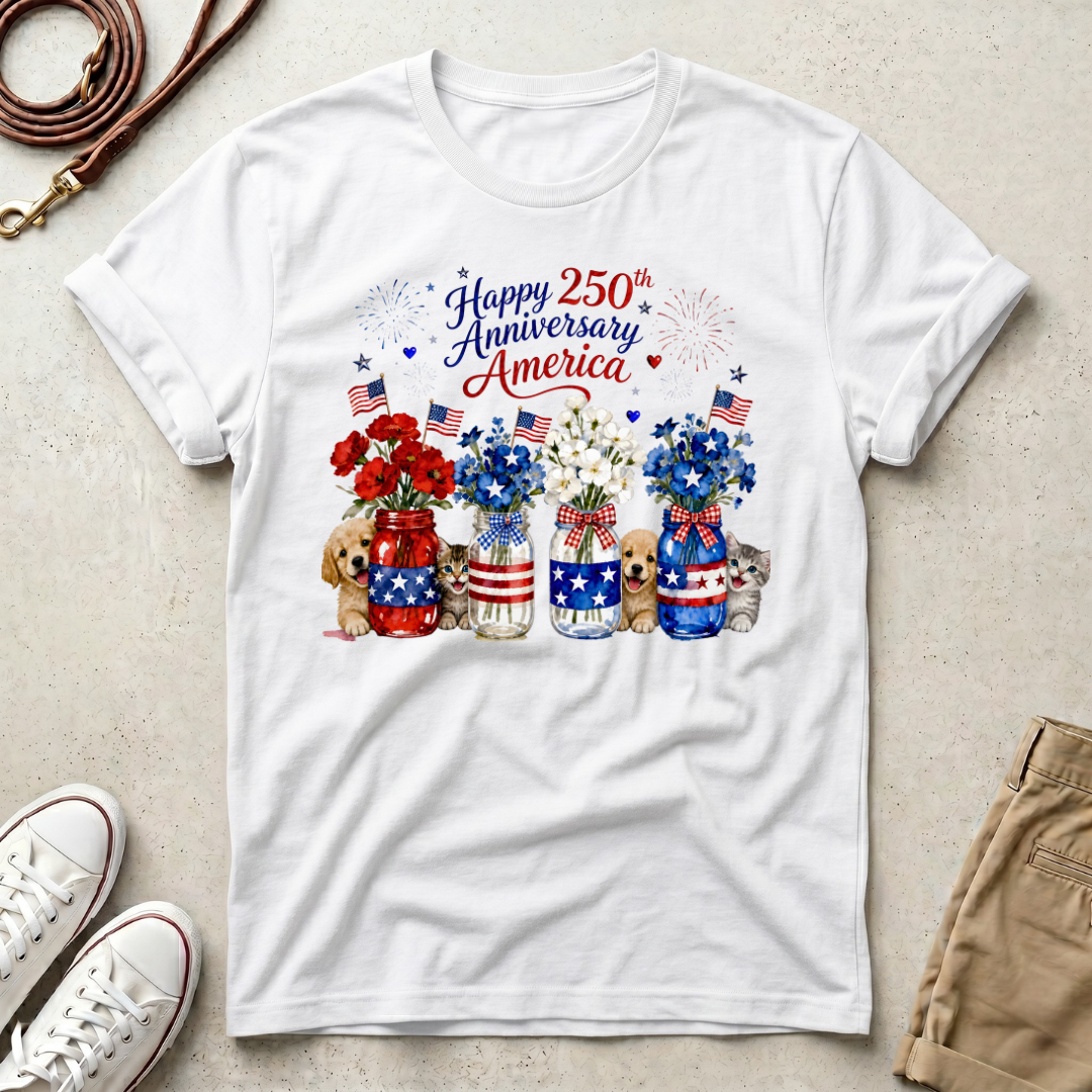 America 250th Anniversary Dogs & Cats T-Shirt