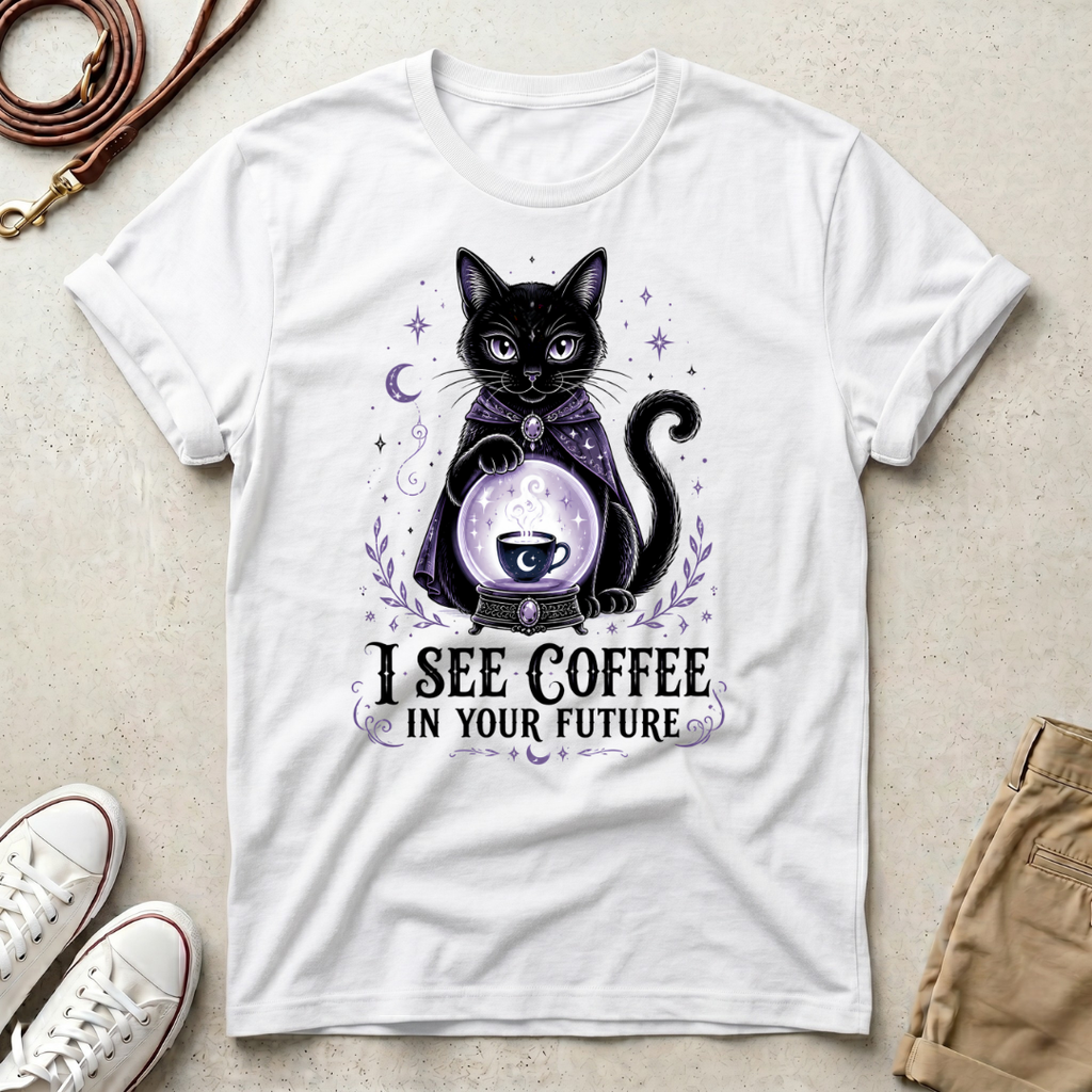 Coffee Fortune Cat T-Shirt