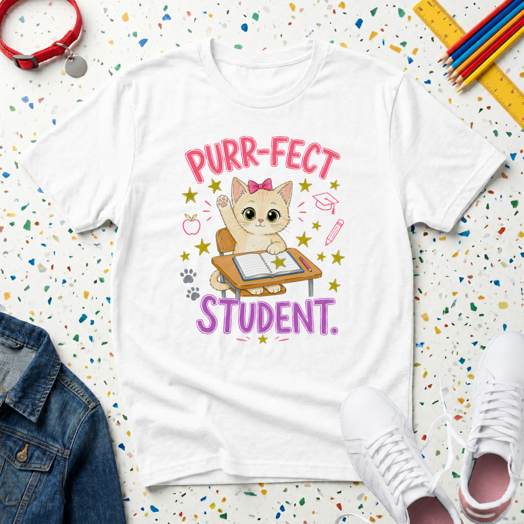 Purr-fect Student Youth kitten T-shirt