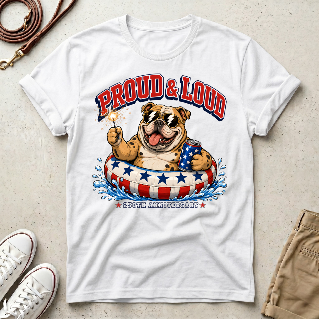 Proud & Loud Bulldog Patriotic T-Shirt