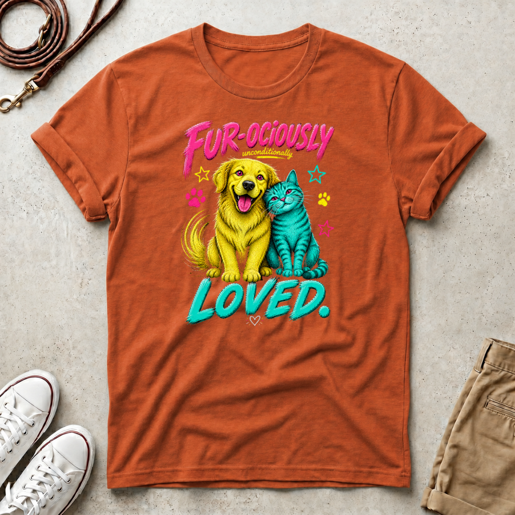 Fur-ociously Loved-Dog & Cat Graphic T-Shirt