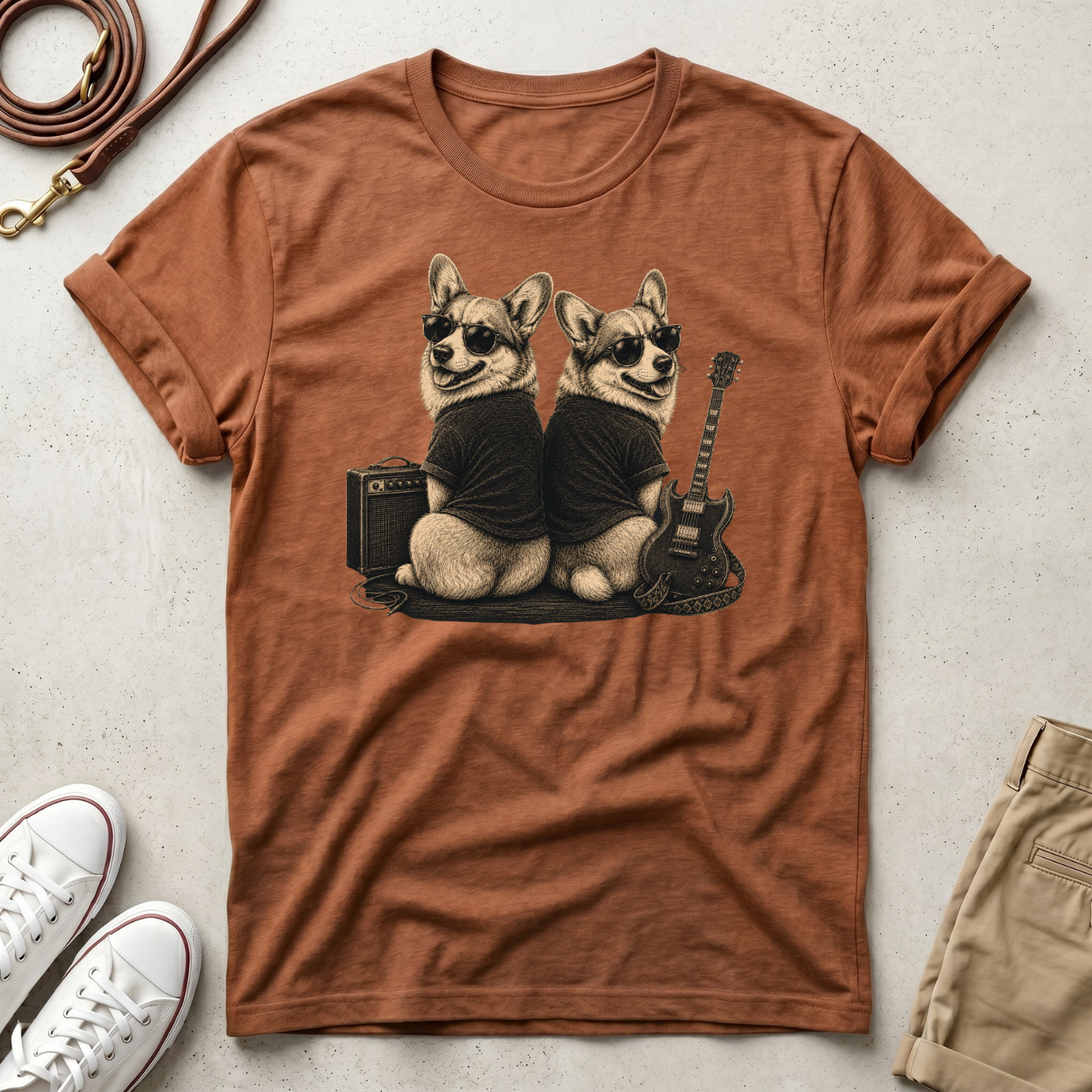 Corgi Dog Duo Graphic T-Shirt