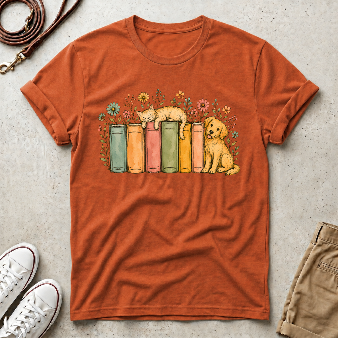Dog & Books T-Shirt