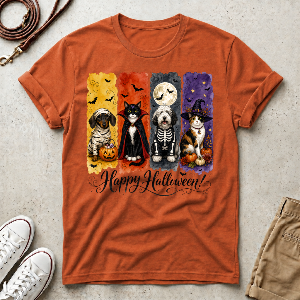 Halloween Dog & Cat T-Shirt