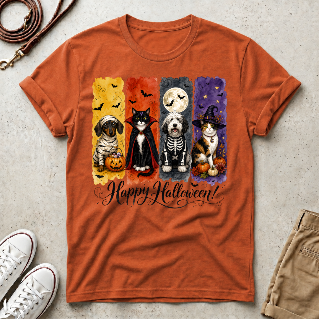 Halloween Dog & Cat T-Shirt